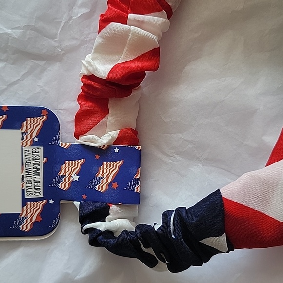 🍎 2 Nwt American Flag Headwrap Headband Patriotic Stars Stripes Red White Blue - Picture 4 of 5